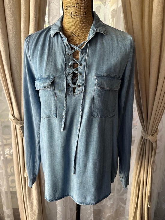 BE COOL Tops - Be Cool Tencel And Rayon Denim Tunic